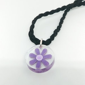 Purple Flower Choker Necklace