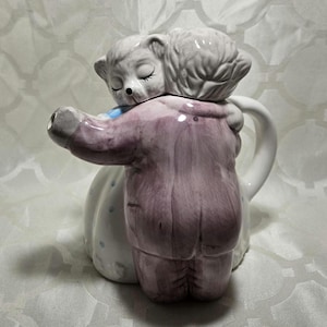 Vintage Dancing Bears Teapot. Bears Ceramic  Tea Kettle.