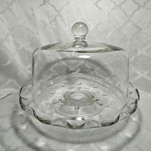 Vintage 11&quot; Princess House Heritage Pedestal Cake Stand with Dome Lid