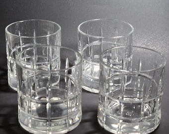 Vasos de whisky Old Fashioned de Manchester con diseño de cuadros escoceses de Anchor Hocking: juego de 4