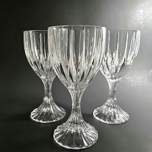 Vintage Park Lane Mikasa 6.375&quot; Crystal Wine Glasses. Set of 3.