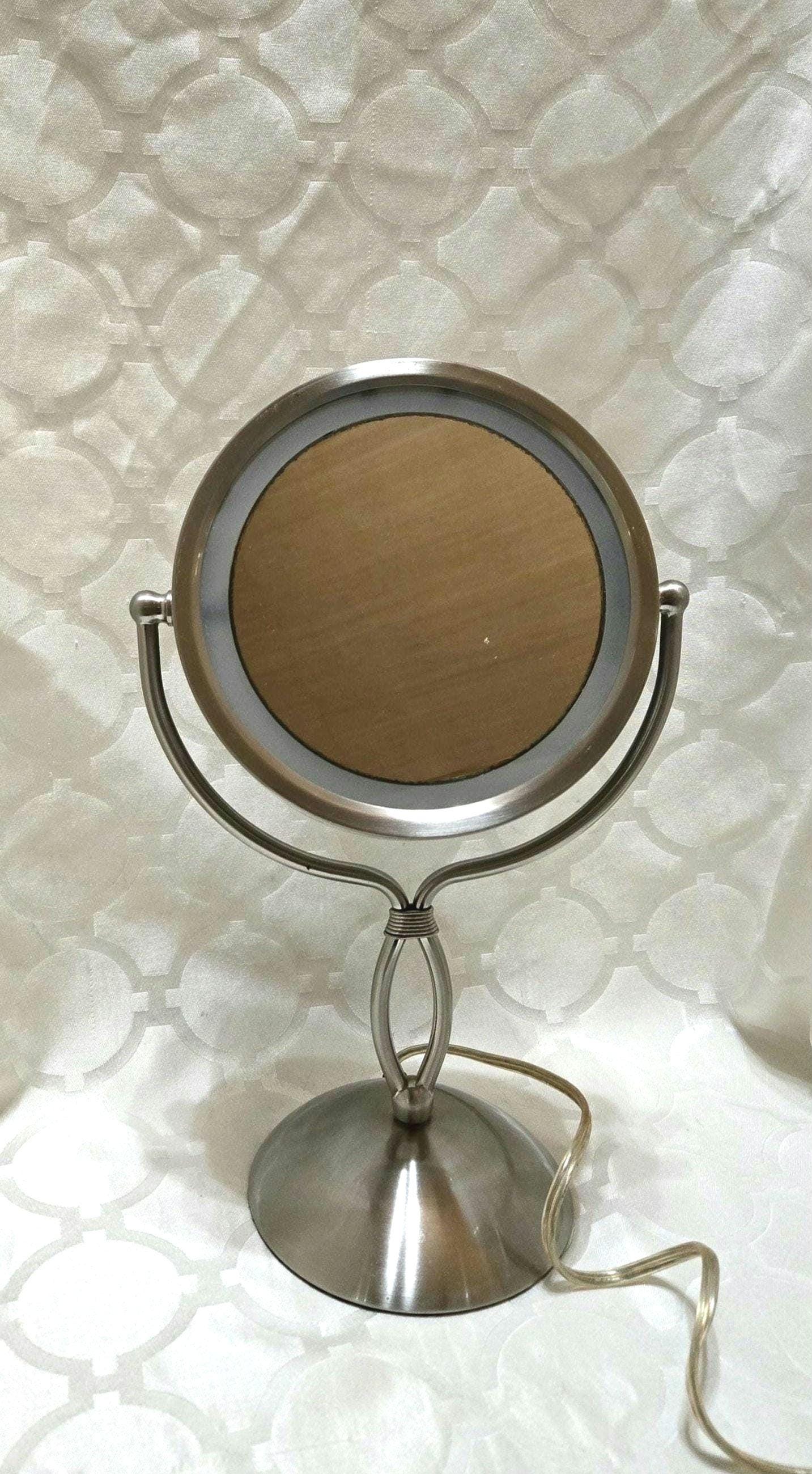 Vintage Make-up Spiegel Faltbar – Doppelseitig (normal & Vergrößernd), Metall, Pfau-Design, Kompakt Für Unterwegs