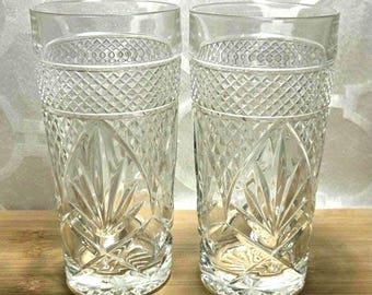 Bicchieri da cocktail vintage trasparenti di Cristal D'Arques-Durand. Set da 2. Bicchieri da bar alti. Bicchieri spessi e pesanti.