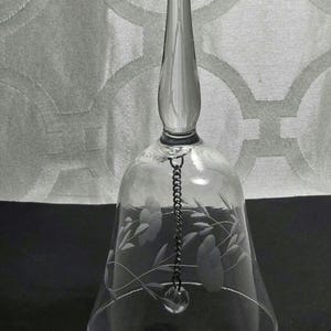 Vintage Princess House Heritage Crystal Etched Bell. Princess House Crystal Accents. Etched Crystal Collectables.