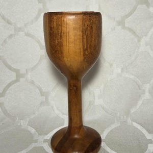 Vintage Wooden Goblet. Wooden Wine Cup. Wooden Drinkware.