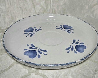 Vintage Blue Hearts House Of Lloyds Platter. Ceramic Blue Hearts Chips Dips Platter. 12" Ceramiczny półmisek do serwowania.