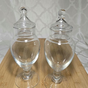 Vintage Apothecary Jars with Lids. Set of 2. Vintage Candy Jars.