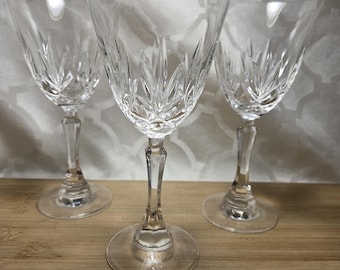 Vintage Crystal Clear Industries Princess Wine Glasses: Set of 3