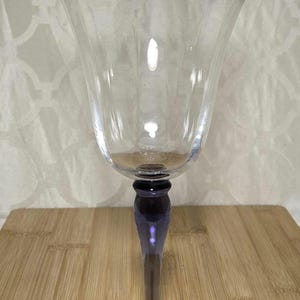 Melody Water Goblet By Brock. Purple Stemware. Amethyst Stem Barware.