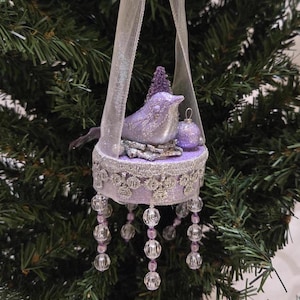 Purple Victorian Christmas Ornament. Vintage Style Purple Lavender Victorian Style Ornament. Victorian Lavender Christmas Ornament.