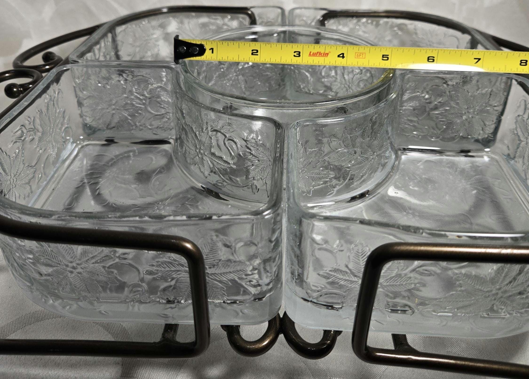 Vintage Princess House Fantasia Chip and Dip Set: Glass Serving