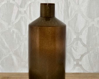 Braune Flaschenform 23 cm Steingutvase