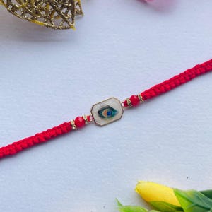 Handmade Rakhi for Brother | Unique Charm & Crystal Rakhi | Aum Ganpati Stone Rakhi | Raksha Bandhan Gift | Simple Elegant Traditional Rakhi