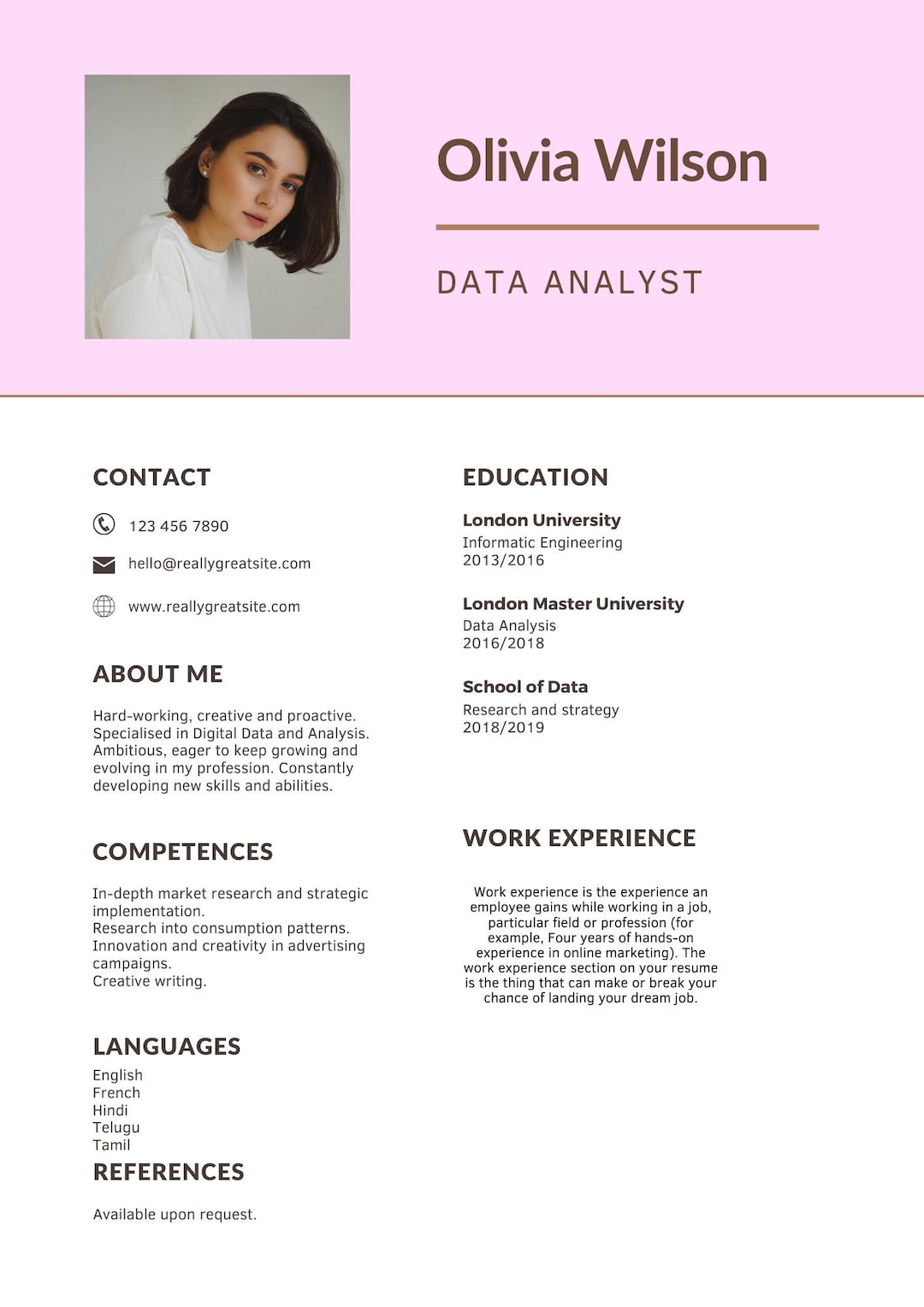 Resume Template Etsy