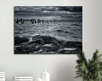 Australian Old Jetty Canvas/WallArt/HomeDecor/Monochrome