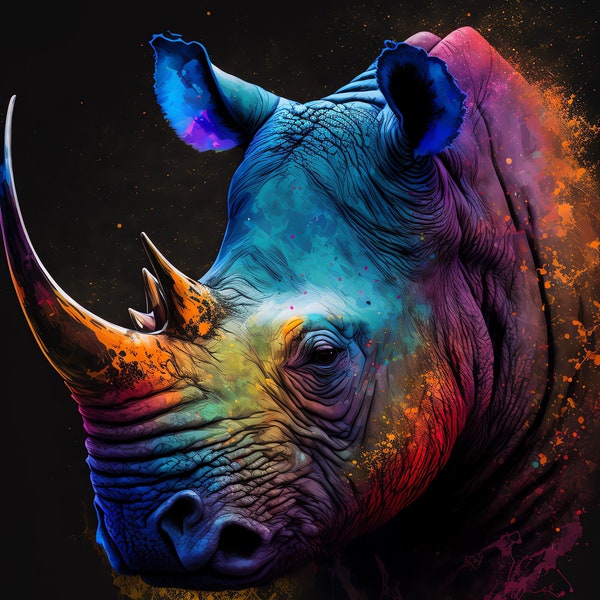 Rhino Print - Etsy