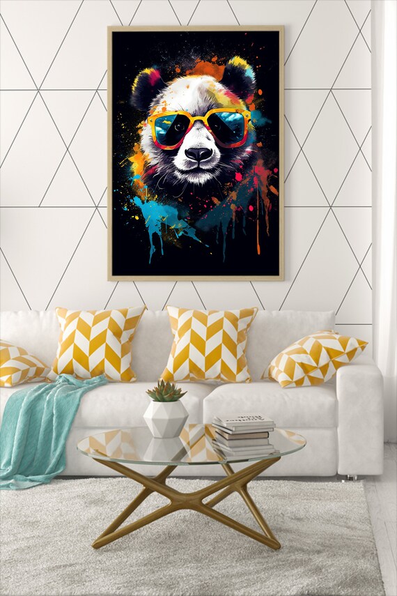 Art Mural Loisirs Grenouille Peinture Mignon Animal Peint Peinture à L'huile Sur Toile Tableau Moderne Pop Toile Tableau Murale Art Grenouille Salon Chambre Decoration Sans Cadre