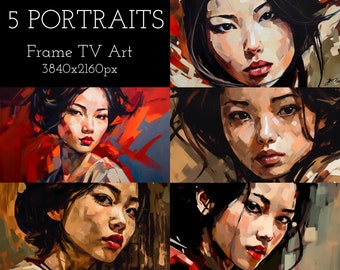 Samsung Frame TV Japanese Female Portrait Bundle, Art For Frame TV, Asian Art Bundle, Digital Download, Samsung Frame TV Art, Japanese Art