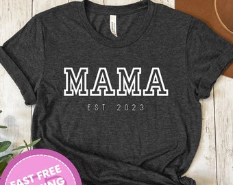 Chemise maman Est 2024, chemise maman, faire-part de grossesse, cadeau nouvelle maman, maman cool, cadeau pour maman, chemise fête des mères, chemise nouvelle maman