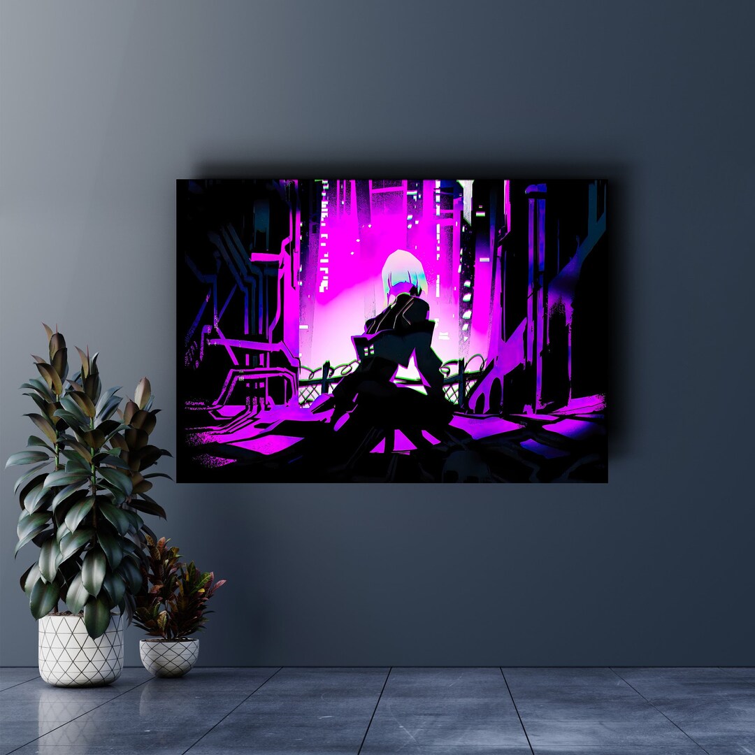 Plexi Glass Neon Led Wall Art Lightbox Cyberpunk Edgerunners Etsy