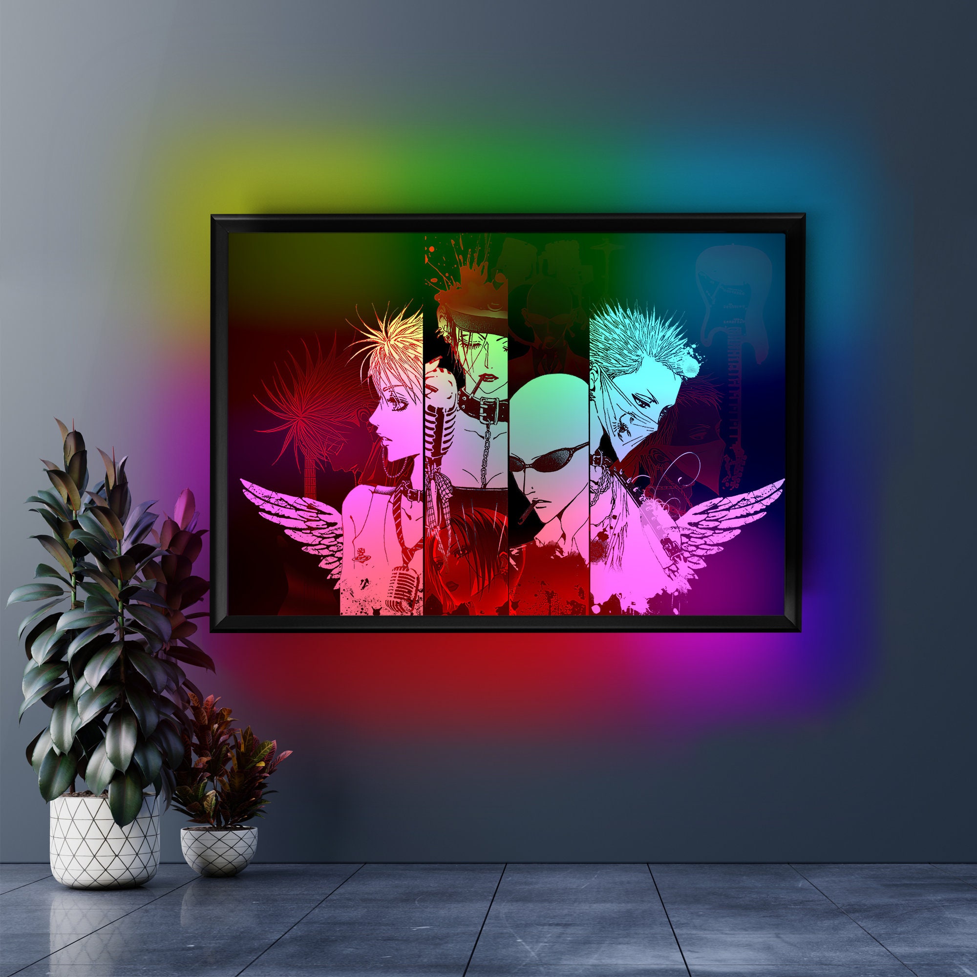 Plexi Glass Neon Led Wall Art Lightbox Anime Girl Etsy