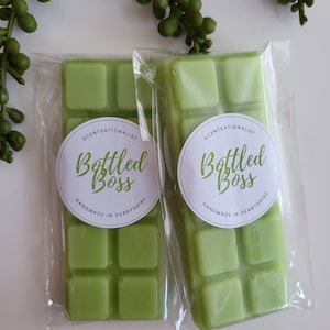 Bottled Bossy Wax Melts, Designer Aftershave Dupe, 50g Snap Bars, Highly Scented, Long Lasting, Vegan Friendly, Home Fragrances