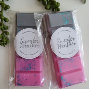Sweater Weather Soy Wax Melts, Autumn Themed 50g Snap Bars, Highly Scented, Long Lasting, Eco & Vegan Friendly, Home Fragrances