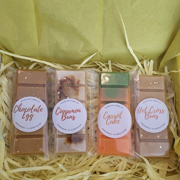 Easter Themed Soy Wax Melt Snap Bar Gift Sets - 4 Bars / Scents - Highly Scented - Handmade - Vegan & Eco Friendly - Other Scents Available