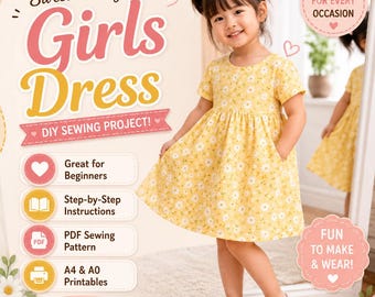 Summer Sundress, Pockets (PDF Download) | Kids Linen Dress Sewing Pattern