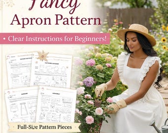 Naaipatroon schort schort met ruches | Vintage stijl (pdf-patroon)