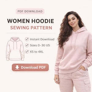Women's Oversized Hoodie Sewing Pattern – Beginner Friendly PDF (Instant Download)