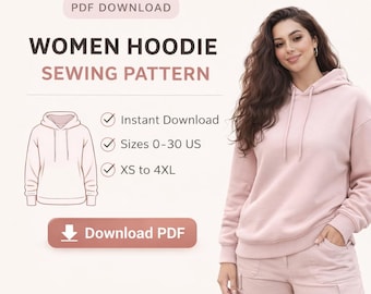 Naaipatroon oversized dameshoodie – pdf voor beginners (directe download)