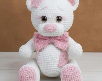 Schattige gehaakte teddybeerpatroon pdf, amigurumi-knuffels, zacht pluche speelgoed, patroon knuffels