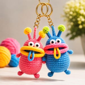 Monster Keychain Crochet Pattern, Big Mouth Amigurumi Key Cozy, PDF Download, Crochet Monster Keyring, Amigurumi Pattern, Digital Download