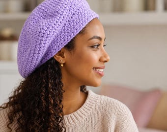 Crochet Beret Pattern – Easy French Slouchy Hat (Instant PDF Download)
