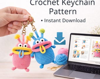 Haakpatroon Monster sleutelhanger | Big Mouth Amigurumi Key Cosy (pdf-download)