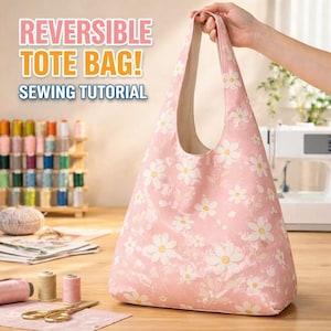 Omkeerbaar boho-draagtas naaipatroon pdf | Herbruikbare markttas