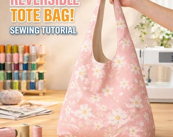 Omkeerbaar boho-draagtas naaipatroon pdf | Herbruikbare markttas