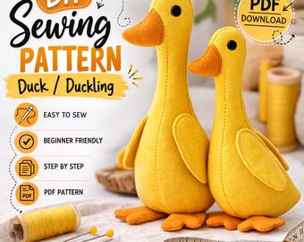 Naaipatroon gans pluche, 13-inch softie-zelfstudie (pdf-download)