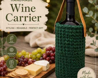 Crochet Wine Pouch Pattern, Boho Bottle Carrier Bag (Digital PDF)