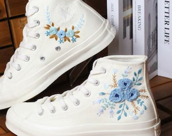 Custom Embroidered Converse: Wedding Flower Sneakers