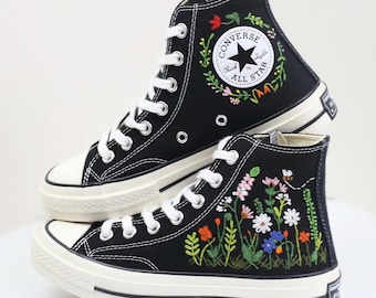 Embroidered Converse Chuck Taylor 1970s: Custom Floral Sneakers