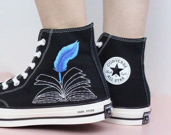 Custom Embroidered Converse High Tops, Graduation Gift