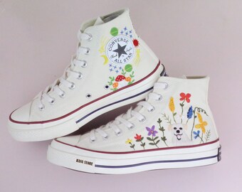 Custom Embroidered Converse Sneakers: Personalized Pet Portrait Shoes