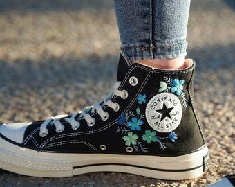 Embroidered Converse High Tops: Custom Floral Sneakers
