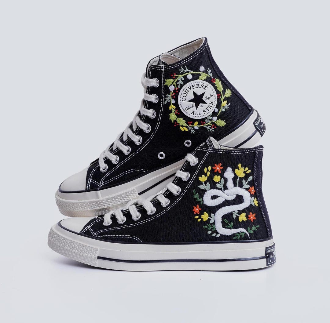 Baskets brodées serpent, Converse Chuck Taylor 1970