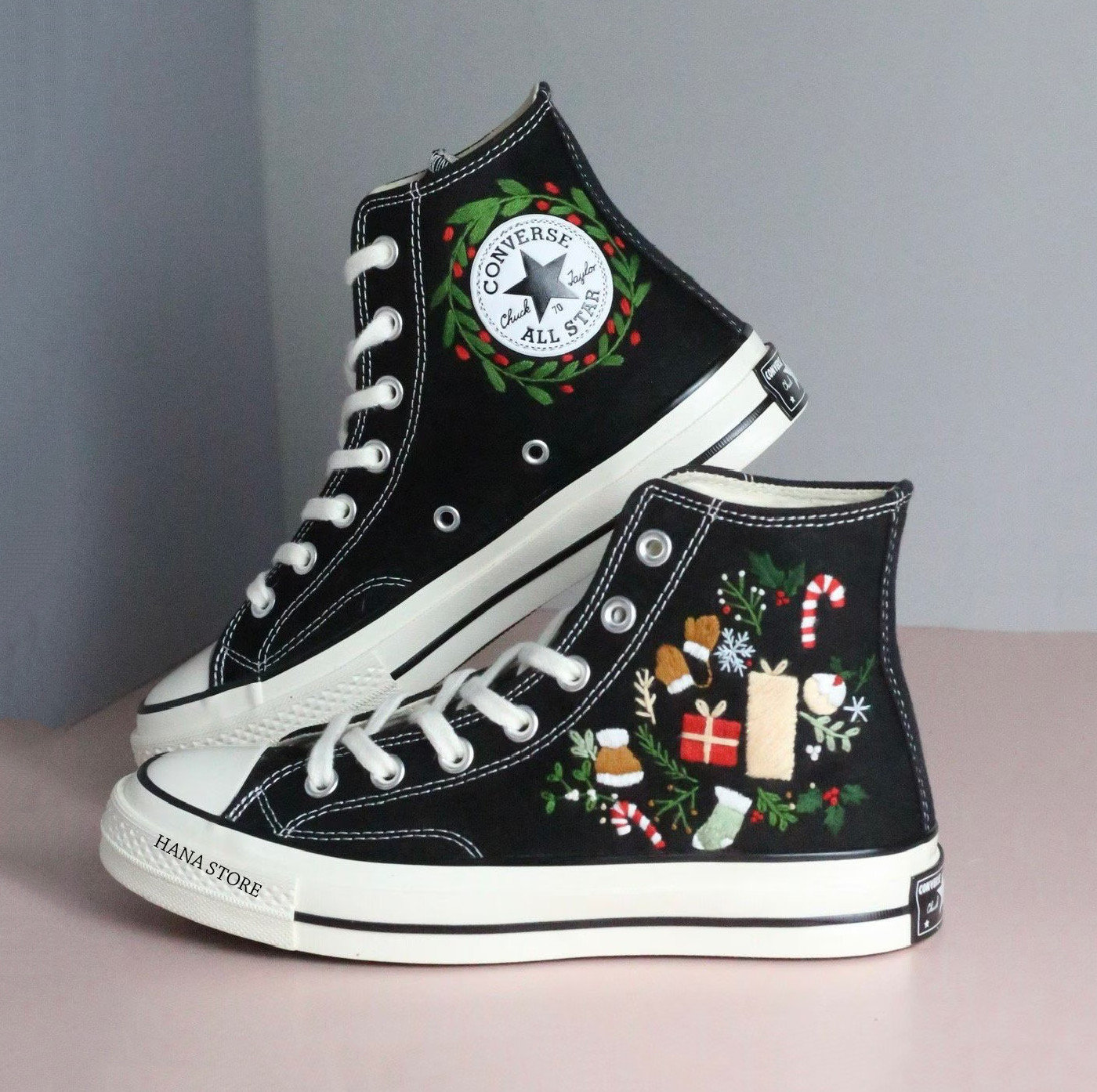 Santa Claus Converse - Etsy