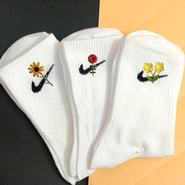 Embroidered Socks - Etsy