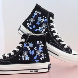 Embroidered Converse High Tops: Custom Floral Sneakers