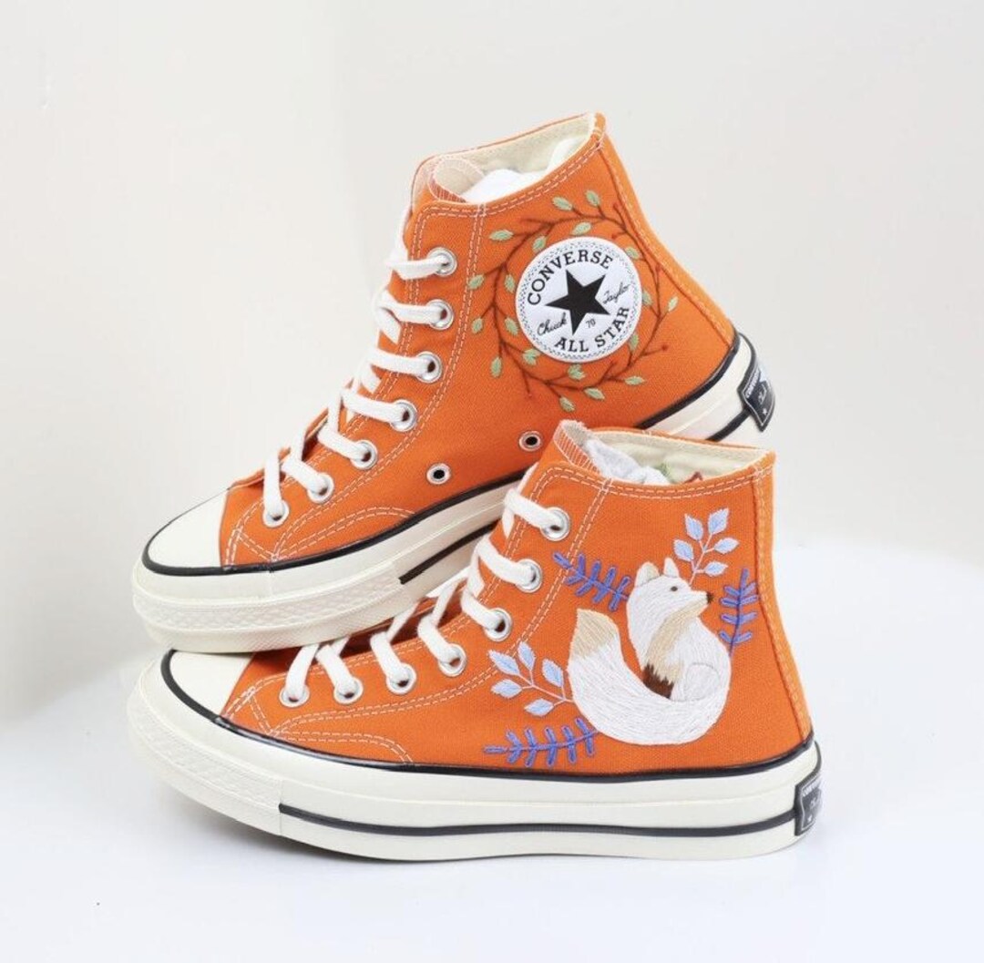 Embroidered Converse Chuck Taylor 1970s, Custom Fox Sneakers ...